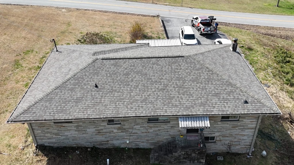 Completed CertainTeed Weatherwood roof and gutter replacement in Hixson